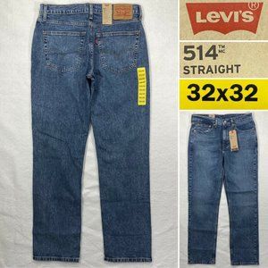 NWT Levis 514 Straight 32 x 32 Medium Wash Jeans